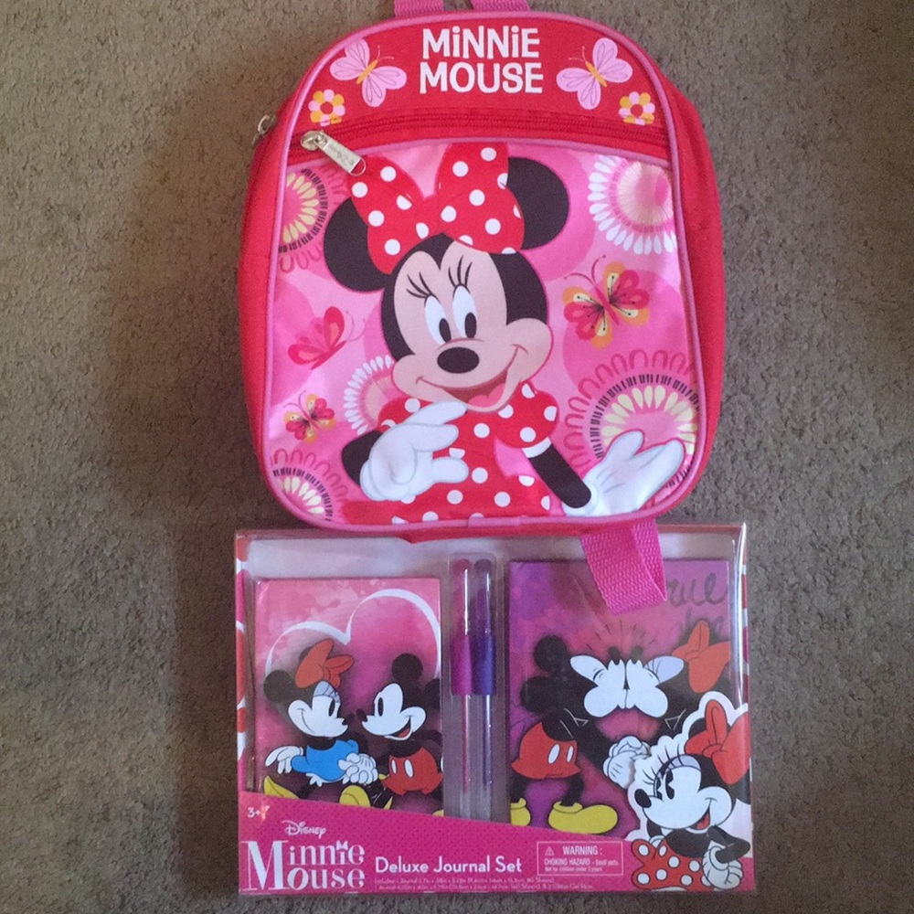 Minnie Mouse backpack and journal set